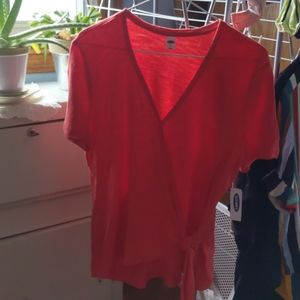 Old Navy Faux Wrap Short Sleeve Top